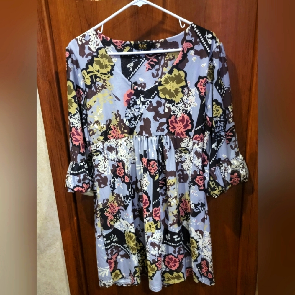 R & B Collection Mini Dress Sz L Cute!!